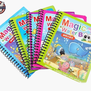 Colorful spiral-bound Magic Water Painting Books for kids showing ocean animals—reusable water drawing activity for toddlers in UAE