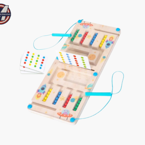 Wooden magnetic bead maze puzzle board with colourful beads and dual magnetic styluses by Mini Marvels Emporium – top baby toys & kids toys in Dubai
