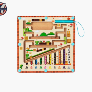 Mini Marvels Emporium wooden magnetic maze puzzle board with colourful beads and magnetic stylus