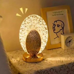 Oval Crystal LED Table Lamp – Home Night Light Lamp & Room Decoration Light for Baby & Kids Room UAE