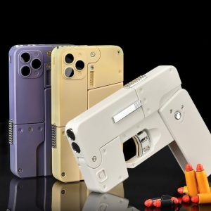 Shell-Ejecting Folding Phone Bullet Toy | Game Toy Soft Bullet Gun Set & Shooting Game Gun Toy UAE
