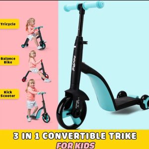 3-in-1 Kids Scooter Balance Bike & Tricycle | Convertible Ride-On for Toddlers in UAE
