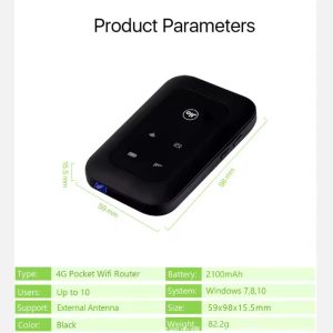 4G Pocket WiFi Router — Portable LTE Mobile Hotspot, SIM Slot, Supports Multiple Devices
