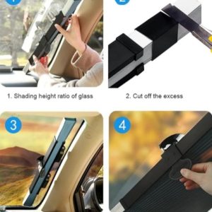 Retractable Car Sun Shade — Automatic Roll-Up Window Shade for UV & Heat Protection