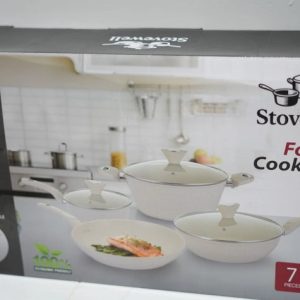 Stovewell-style 7-piece cookware set packaged in its original, branded gift box.