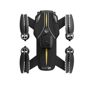 Compact Z104 Foldable Drone with Brushed Black Pattern from Top View